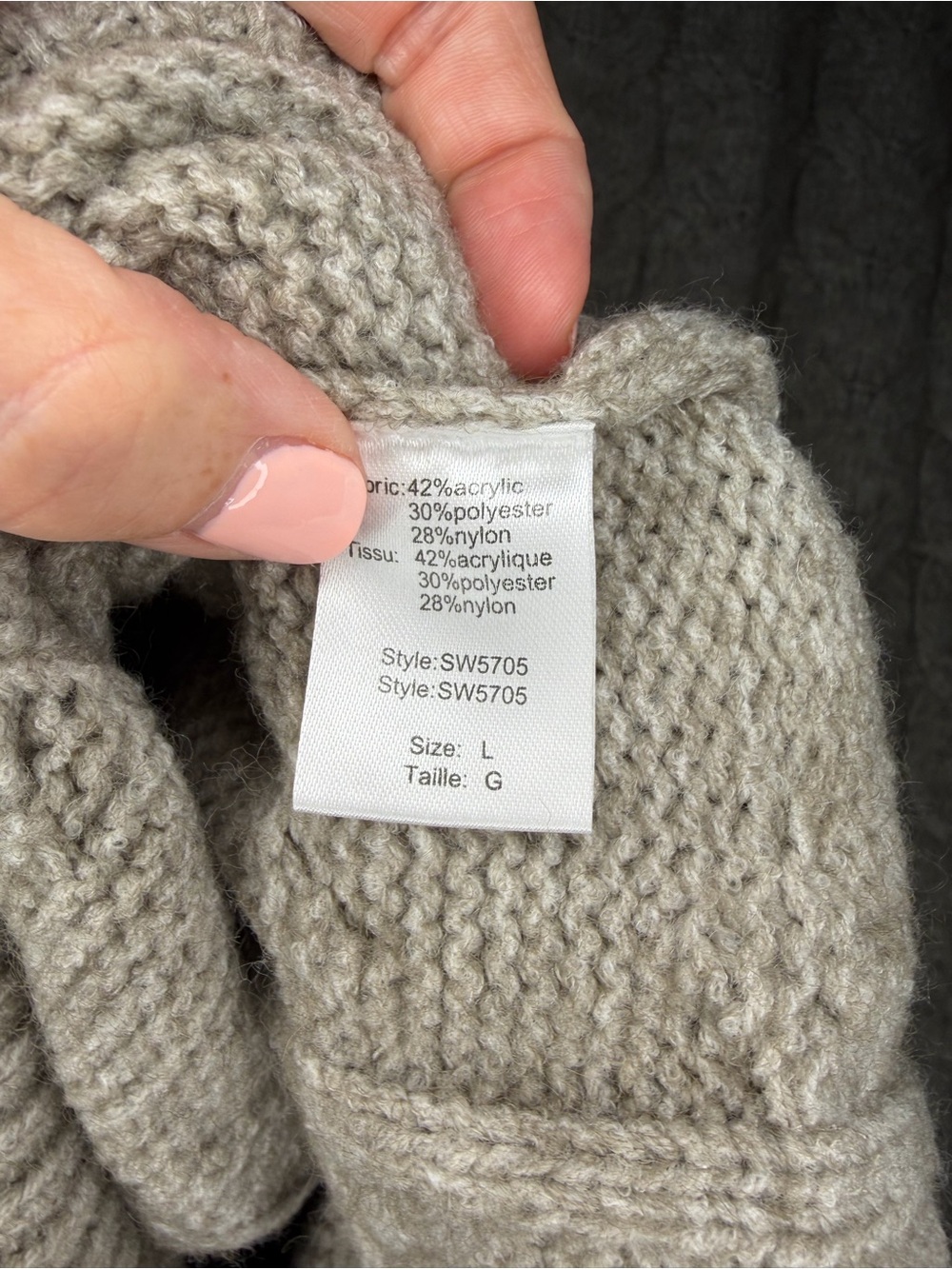 Elan Cable Knit Sleeveless Turtleneck Sweater Tunic Beige Large NWT - Picture 6 of 9